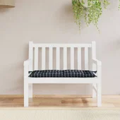 Възглавница за пейка черно каре 100x50x7 см оксфорд плат - VL361577 - Thumbnail 1