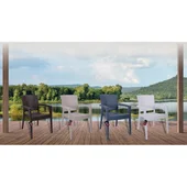 Градински стол с подлакътници кафяв Zeugma Rattan MEVSIM - Thumbnail 3