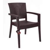 Градински стол с подлакътници кафяв Zeugma Rattan MEVSIM - Thumbnail 1