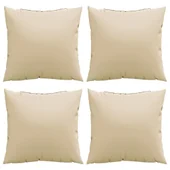 Възглавници за диван 4 бр бежов 50x50 см текстил - Thumbnail 4