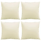 Възглавници за диван 4 бр кремав 50x50 см текстил - Thumbnail 4