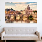 Мост и катедрала във Ватикана - картина пано за стена - Thumbnail 1