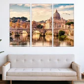 Мост и катедрала във Ватикана - картина пано за стена - Thumbnail 2