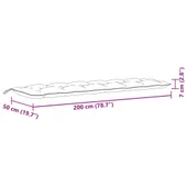 Възглавници за градински пейки 2 бр бежови 200x50x7 см плат - VL4002633 - Thumbnail 10