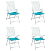 Възглавници за столове, 4 бр, тюркоаз, 40x40x4 см, плат - VL361030 - Thumbnail 4