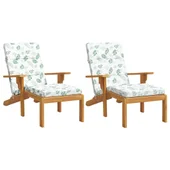 Възглавници за столове с облегалка 2 бр на листа Оксфорд плат - VL362002 - Thumbnail 3