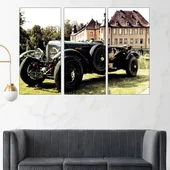 Ретро автомобил пред замък - картина пано за стена - Thumbnail 2