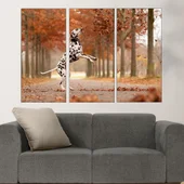 Далматинец си играе с листата - картина пано за стена - Thumbnail 2