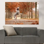 Далматинец си играе с листата - картина пано за стена - Thumbnail 1