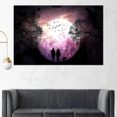 Разходка на двойка с куче - картина пано за стена - Thumbnail 1