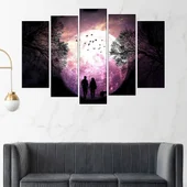 Разходка на двойка с куче - картина пано за стена - Thumbnail 3