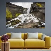 Красив водопад в Исландия - картина пано за стена - Thumbnail 1