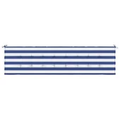 Възглавница за градинска пейка синьо/бяло райе 200x50x4 см плат - VL361201 - Thumbnail 4