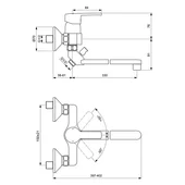 Стенен смесител за вана/душ с дълъг чучур Calista VIDIMA - Thumbnail 2