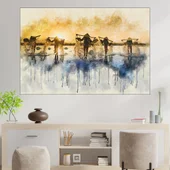 Акварел - рибари - картина пано за стена - Thumbnail 1