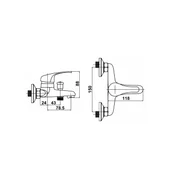 Стенен смесител за вана/душ Alcala НТ-6223 FORMA VITA - Thumbnail 2