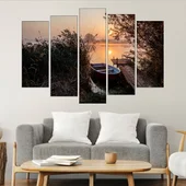 Изгрев над езерният кей - картина пано за стена - Thumbnail 3