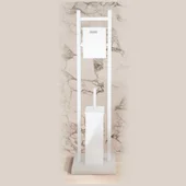 Комплект четка и поставка за тоалетна хартия бял ICA 3811MW INTER CERAMIC - Thumbnail 1