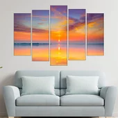 Красив залез по крайбрежието - картина пано за стена - Thumbnail 3