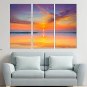 Красив залез по крайбрежието - картина пано за стена - Thumbnail 2