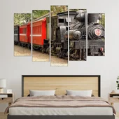 Стар влак с парен локомотив - картина пано за стена - Thumbnail 3