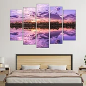 Езеро с лилави води - картина пано за стена - Thumbnail 3