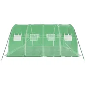 Оранжерия със стоманена рамка зелена 16 м² 4x4x2 м - Thumbnail 4