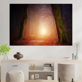 Есенна пътека в мъглата - картина пано за стена - Thumbnail 1