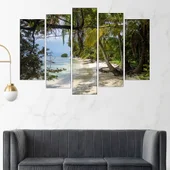 Карибски плаж с палми - картина пано за стена - Thumbnail 3