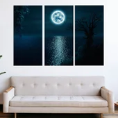 Лунна пътека през езерото - картина пано за стена - Thumbnail 2