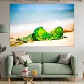 Счупена бутилка на пясъка - картина пано за стена - Thumbnail 1