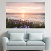 Сини цветчета на брега - картина пано за стена - Thumbnail 1