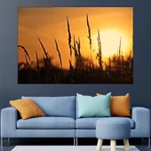 Залез над ливада - картина пано за стена - Thumbnail 1