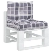 Палетни възглавници, 2 бр, сиво каре, текстил - Thumbnail 3