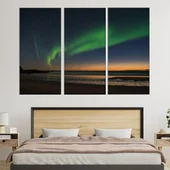 Северното сияние в скандинавия - картина пано за стена - Thumbnail 2