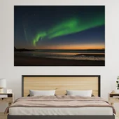 Северното сияние в скандинавия - картина пано за стена - Thumbnail 1