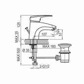 Стоящ смесител за умивалник с изпразнител Gracia - FAYANS - Thumbnail 2