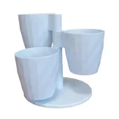 Декоративни саксии на стойка 3 л бели DNC1 SERINOVA - Thumbnail 1