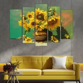 Слънчогледи във ваза - картина пано за стена - Thumbnail 3