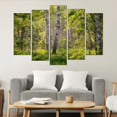 Брезова гора на разсъмване - картина пано за стена - Thumbnail 3