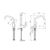 Стоящ смесител за баня с висок чучур SevaL Vidima - Thumbnail 2