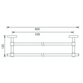 Двойна поставка за хавлии Ава ICA 3448W INTER CERAMIC - Thumbnail 2
