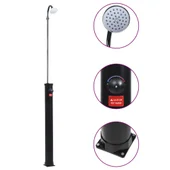 Градински соларен душ, черен, 215 см, 8 л - Thumbnail 1