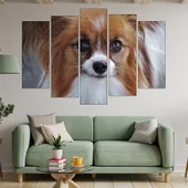 Потрет на замислен Папилон  - картина пано за стена - Thumbnail 3