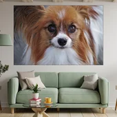 Потрет на замислен Папилон  - картина пано за стена - Thumbnail 1