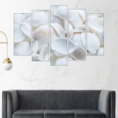 Бели черупки от миди  - картина пано за стена - Thumbnail 3