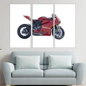 Червен мотоциклет DUCATI  - картина пано за стена - Thumbnail 2