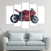 Червен мотоциклет DUCATI  - картина пано за стена - Thumbnail 3
