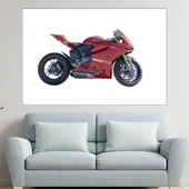 Червен мотоциклет DUCATI  - картина пано за стена - Thumbnail 1