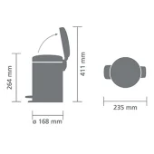 Кошче за баня 3 л NewIcon Matt Black BRABANTIA - Thumbnail 6